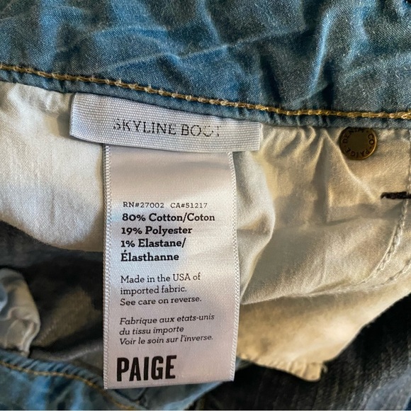 Paige Skyline Bootcut Denim Jeans Medium Was Size 27” inseam 32” - Picture 7 of 7